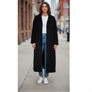 Vintage Trench coat jacket black ,zip out lining , NWOT,12 petite